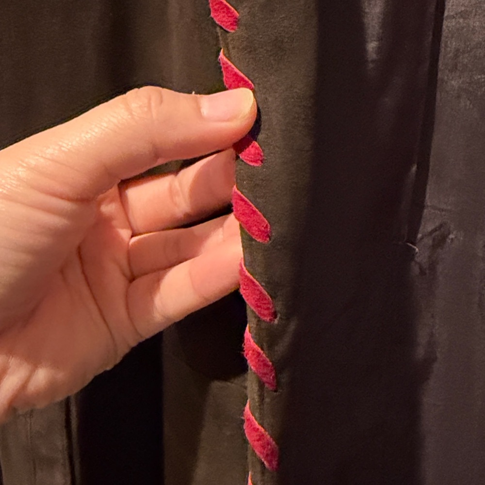 Vintage Yves saint Laurent rive gauche suede jacket with red trim. Size Unkown - Picture 4 of 8